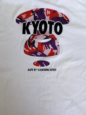 Men’s BAPE Kyoto Graphic White Crew Neck T-Shirt M worn once